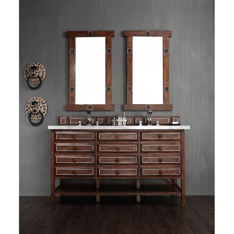 "Tacoma 60"" Single Vanity Cabinet Sienna with Silver"