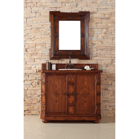 "Charleston 42"" Burnished Ash Single Vanity with Wood Top"