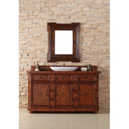 "Charleston 60"" Double Vanity Cabinet Burnished Ash"