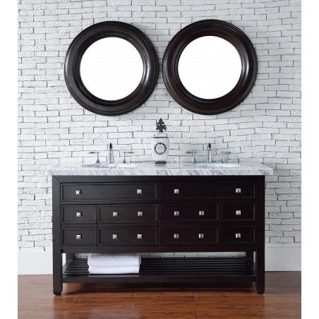 "Vancouver 60"" Double Vanity w/Drawers Cerused Espresso Oak"