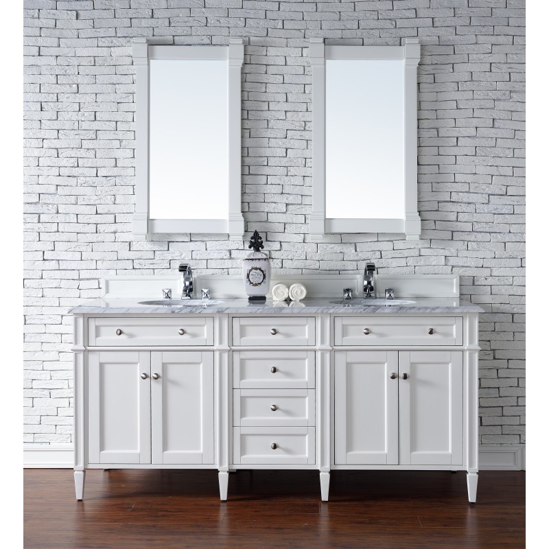 "Brittany 72"" Double Cabinet Cottage White"