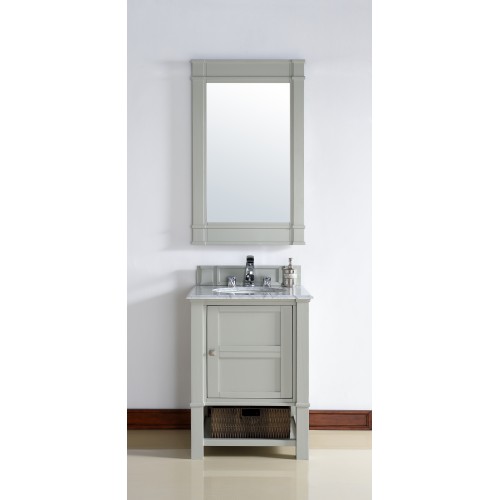 "Madison 26"" Dove Gray Single Vanity with Absolute Black Polished Stone Top"