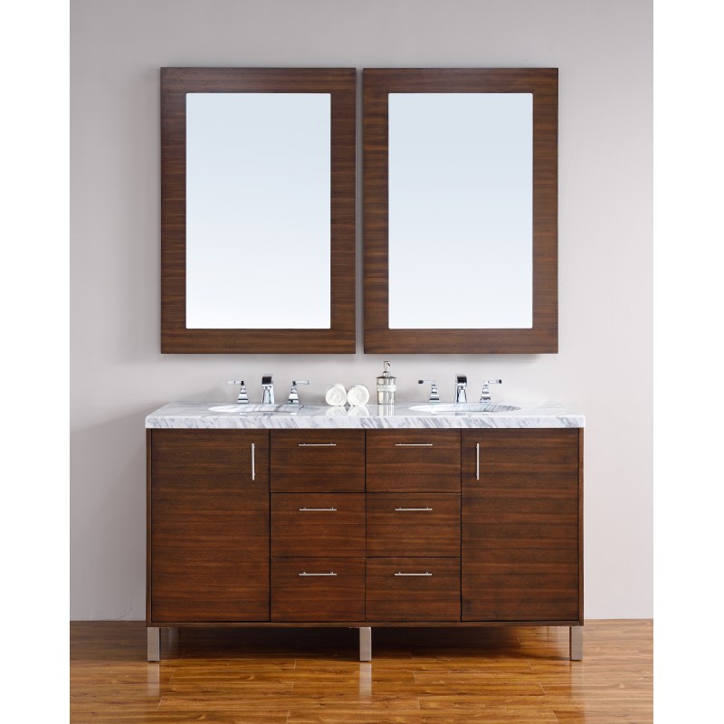 "Metropolitan 60"" Double Vanity American Walnut"