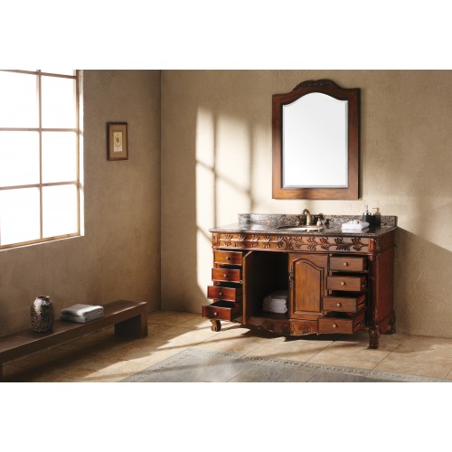 "St. James 60"" Single Granite Top Vanity Cherry"