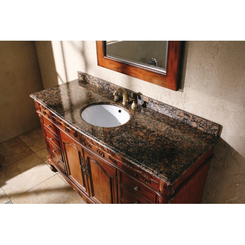 "St. James 60"" Single Granite Top Vanity Cherry"