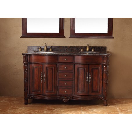 "Tuscany 60"" Double Granite Top Vanity Cherry"