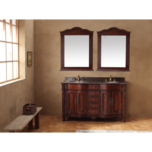 "Tuscany 60"" Double Granite Top Vanity Cherry"