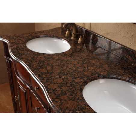 "Tuscany 60"" Double Granite Top Vanity Cherry"