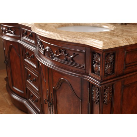 "Amalfi 72"" Double Travertine Top Vanity Cherry"