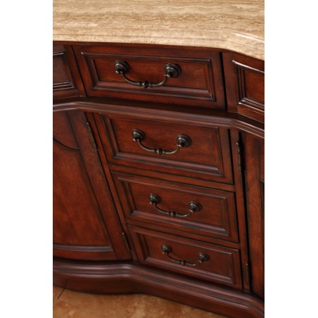 "Amalfi 72"" Double Travertine Top Vanity Cherry"