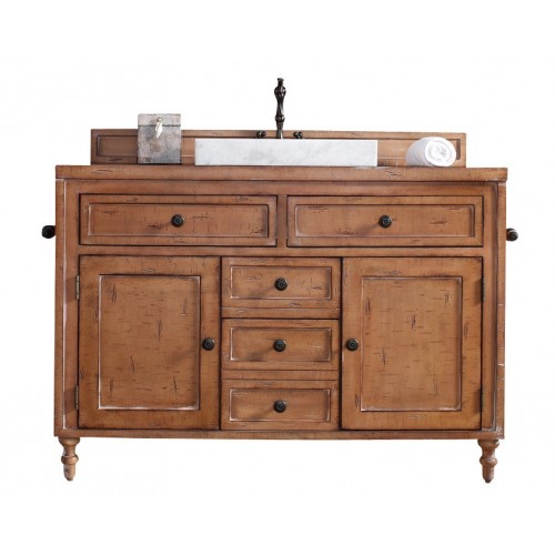 "Copper Cove 48"" Driftwood Patina Single Vanity with Wood Top"
