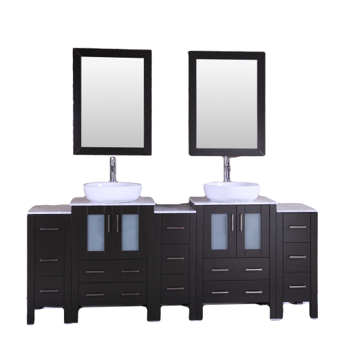 "84"" Bosconi AB224BWLCM3S Double Vanity "