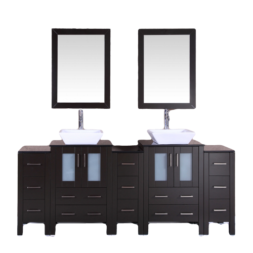 "84"" Bosconi AB224SQBG3S Double Vanity "