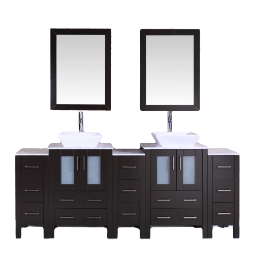 "84"" Bosconi AB224SQCM3S Double Vanity "