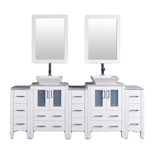 "84"" Bosconi AW224SQCM3S Double Vanity "