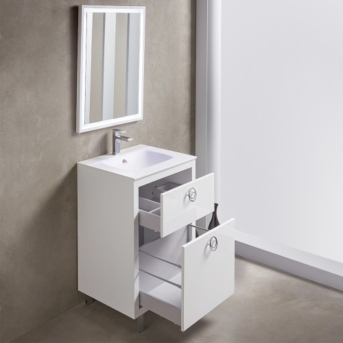 Fresca Platinum Due 24" Glossy White Bathroom Vanity