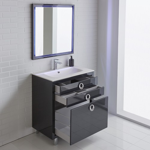 Fresca Platinum Due 32" Glossy Cobalt Bathroom Vanity