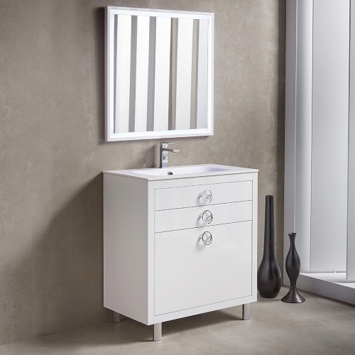 Fresca Platinum Due 32" Glossy White Bathroom Vanity