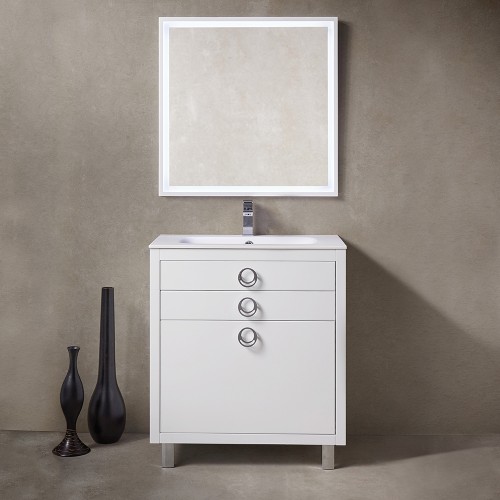 Fresca Platinum Due 32" Glossy White Bathroom Vanity