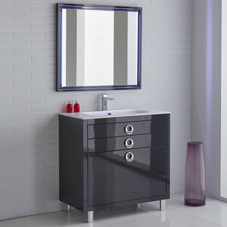 Fresca Platinum Due 36" Glossy Cobalt Bathroom Vanity