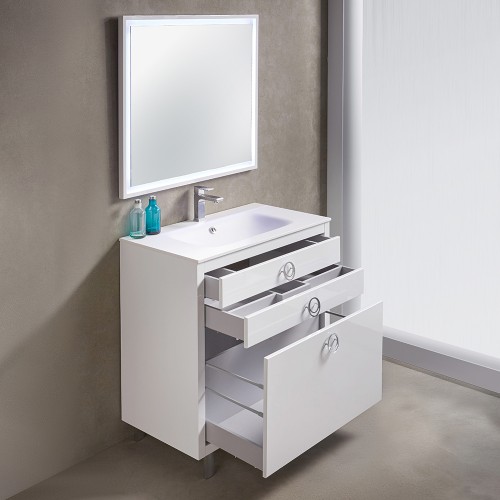 Fresca Platinum Due 36" Glossy White Bathroom Vanity