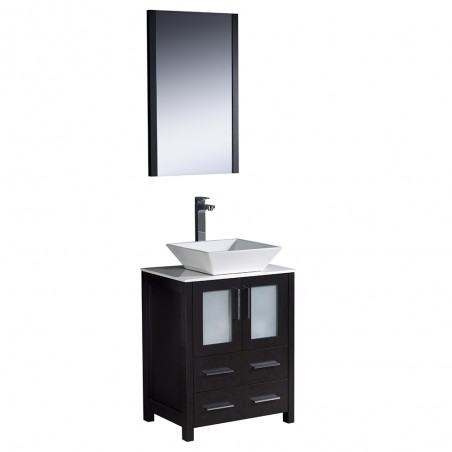 Fresca Torino 24" Espresso Modern Bathroom Vanity w/ Vessel Sink