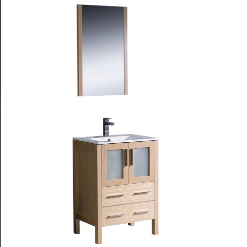 Fresca Torino 24" Light Oak Modern Bathroom Vanity w/ Integrated Sink