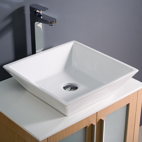 Fresca Torino 24" Light Oak Modern Bathroom Vanity w/ Vessel Sink