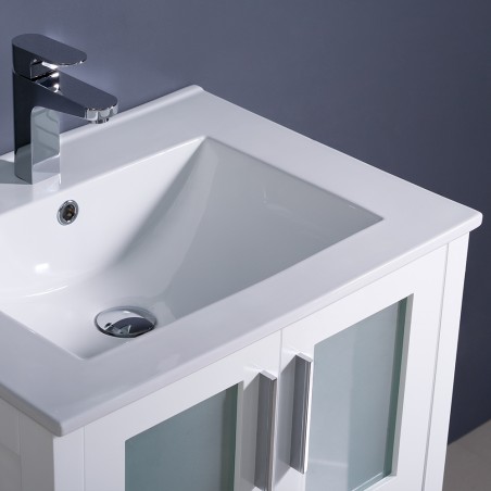 Fresca Torino 24" White Modern Bathroom Vanity w/ Integrated Sink