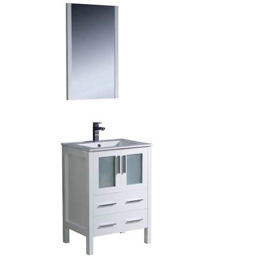 Fresca Torino 24" White Modern Bathroom Vanity w/ Integrated Sink