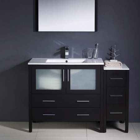 Fresca Torino 48" Espresso Modern Bathroom Vanity w/ Side Cabinet & Integrated Sink