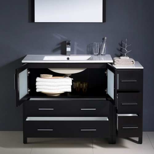 Fresca Torino 48" Espresso Modern Bathroom Vanity w/ Side Cabinet & Integrated Sink