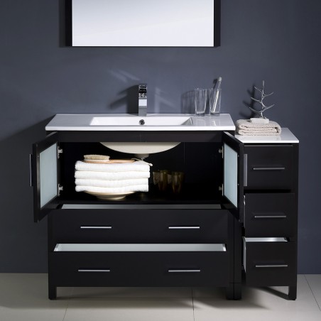 Fresca Torino 48" Espresso Modern Bathroom Vanity w/ Side Cabinet & Integrated Sink