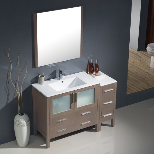 Fresca Torino 48" Gray Oak Modern Bathroom Vanity w/ Integrated Sink