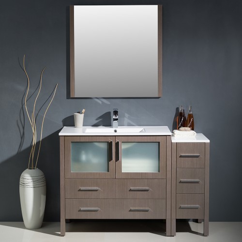 Fresca Torino 48" Gray Oak Modern Bathroom Vanity w/ Integrated Sink