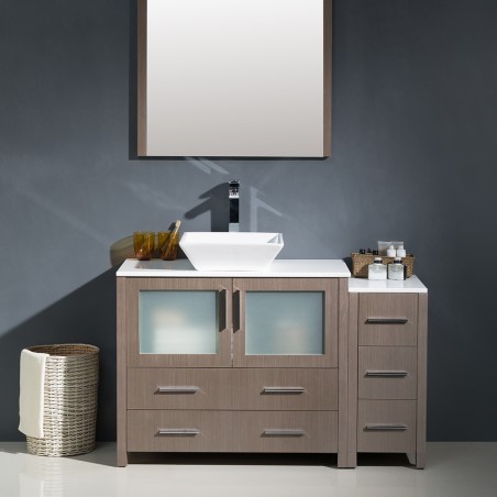 Fresca Torino 48" Gray Oak Modern Bathroom Vanity w/ Vessel Sink