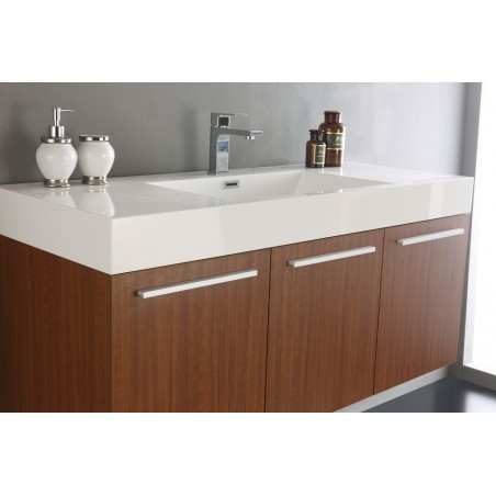 Fresca Vista 48 Teak Wall Hung Modern Bathroom Vanity w/ Medicine Cabinet