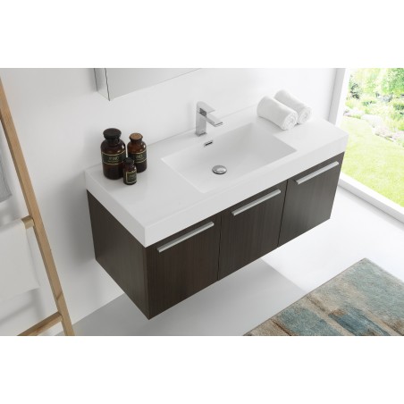 Fresca Vista 48 Gray Oak Wall Hung Modern Bathroom Vanity w/ Medicine Cabinet