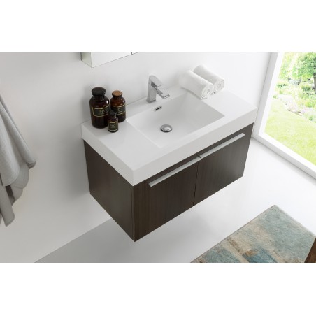 Fresca Vista 36 Gray Oak Modern Bathroom Vanity w/ Medicine Cabinet