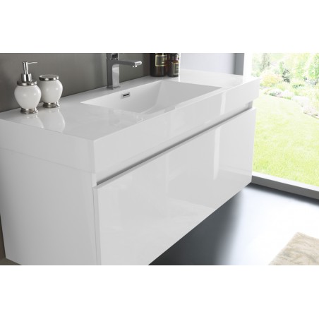 Fresca Mezzo 48 White Wall Hung Modern Bathroom Vanity w/ Medicine Cabinet