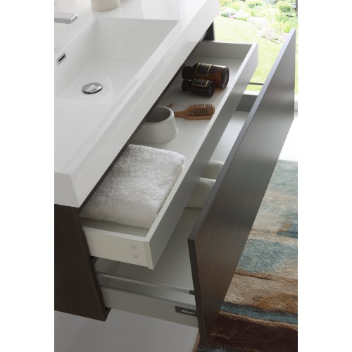 Fresca Mezzo 48 Gray Oak Wall Hung Modern Bathroom Vanity w/ Medicine Cabinet