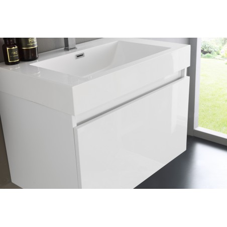 Fresca Mezzo 30 White Wall Hung Modern Bathroom Vanity w/ Medicine Cabinet