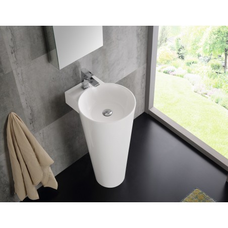 Fresca Messina 16 White Pedestal Sink w Medicine Cabinet - Modern Bathroom Vanity