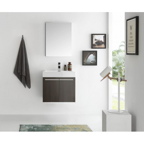 Fresca Alto 23 Gray Oak Wall Hung Modern Bathroom Vanity w/ Medicine Cabinet