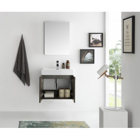 Fresca Alto 23 Gray Oak Wall Hung Modern Bathroom Vanity w/ Medicine Cabinet