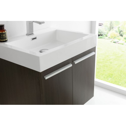 Fresca Alto 23 Gray Oak Wall Hung Modern Bathroom Vanity w/ Medicine Cabinet