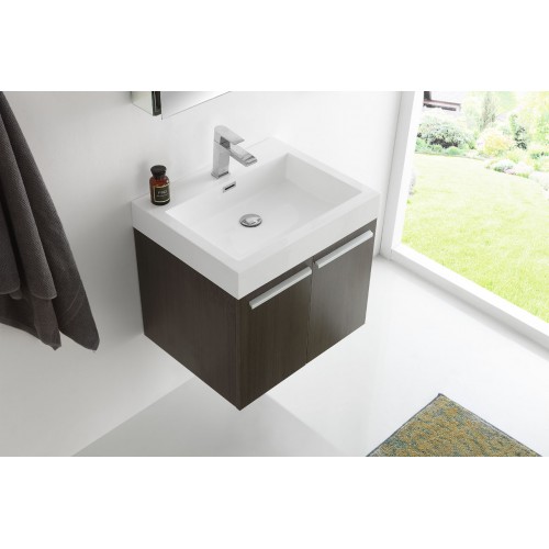 Fresca Alto 23 Gray Oak Wall Hung Modern Bathroom Vanity w/ Medicine Cabinet