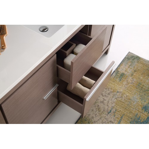 Fresca Allier 60 Gray Oak Modern Single Sink Bathroom Vanity w/ Mirror