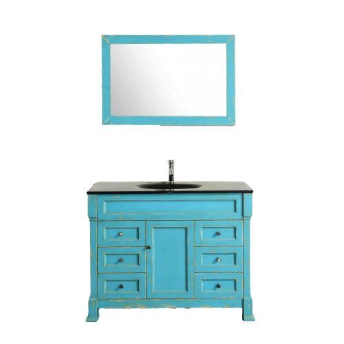 43'' Bosconi SB-278DSFGBG Contemporary Single Vanity