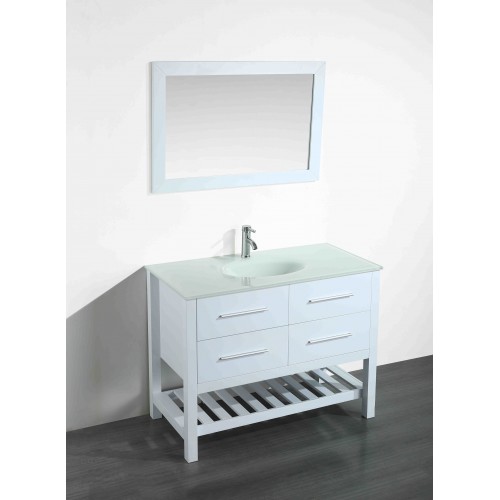 43'' Bosconi SB-250-6WHEWG Contemporary Single Vanity